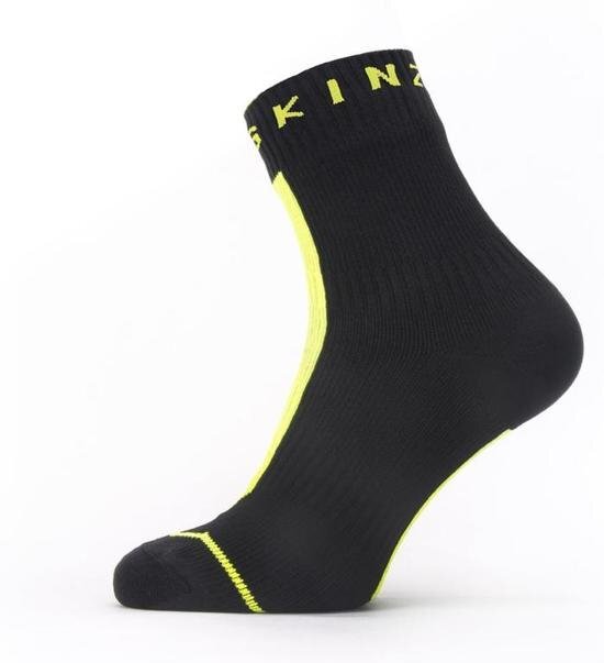 SealSkinz Waterproof All Weather Ankle Length Sock Hydrostop Fietssokken - Maat S(36-38) - Zwart/Neon geel