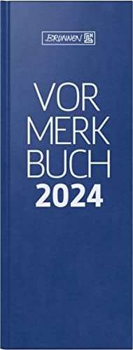 BRUNNEN Dagkalender 2024 - 2 pagina's per dag - 11x29,7 cm - Blauw