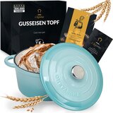 Chefarone Gietijzeren Braadpan - 3.5L - Blauw - Inclusief Deksel - Geschikt voor Alle Warmtebronnen