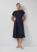 s.Oliver Robe Marine Manches Longues Col Rond Mi-mollet Viscose Uni Femme 34