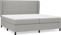 vidaXL Boxspringbed met Matras Stof Lichtgrijs 200x200 cm