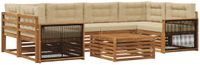 vidaXL - Acacia Hout Loungeset - Hoek Loungeset - 6 Zitplaatsen - Natuurlijk en Beige