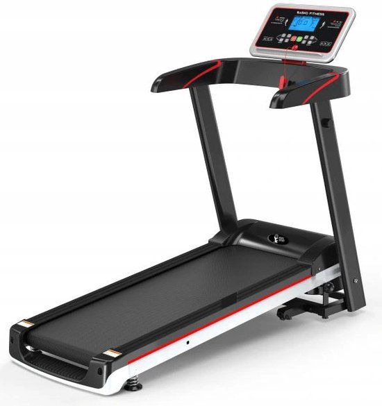 Loopband inklapbaar - elektrisch - tot 12,8 km/u - 12 programma's - Zwart/Grijs/Rood