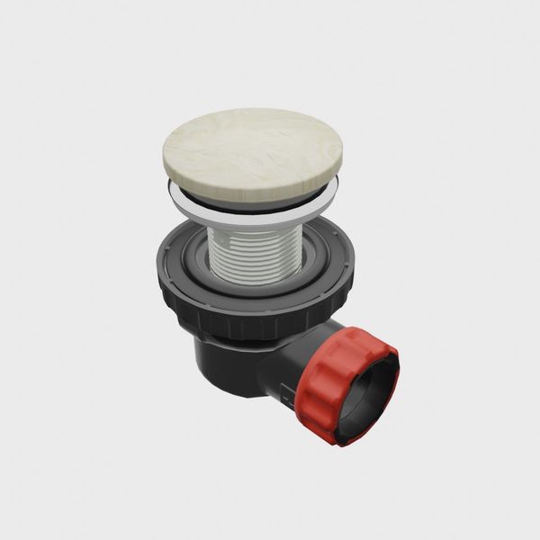 Mondiaz Click sifon - 6.7cm - ruimtebesparend - rond - Solid surface Ostra M80005ostra