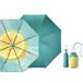 Beneunder BM397 Parapluie de protection solaire à triple pliage renforcé avec revêtement noir, couleur bleu citron