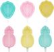 Bol Set de 6 moules à glace en silicone, moules à glace empilables, couleurs assorties, moules à glace, set de moules à glace sans BPA avec couvercle, moules à glace (3 ananas + 3 fraises)