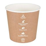 GREENBOX Universele kartonnen beker 650 ml 25 stuks. I Papieren bekers to-go biogecoat Ø 114 mm I Milieuvriendelijk, stabiel en recyclebaar I Uit duurzame bosbouw I Brown