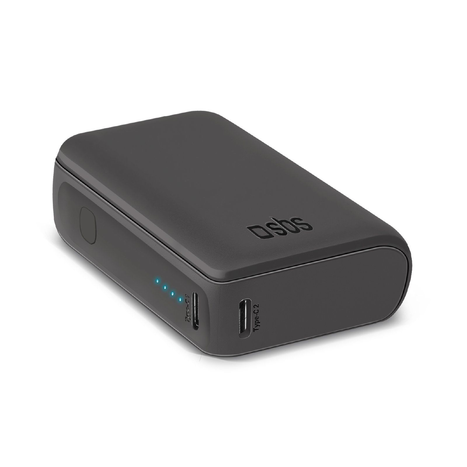 SBS NanoTube Powerbank - 10000 mAh - Zwart - Met kabel