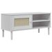 Meuble TV SENJA 106x40x49 cm rotin pin massif blanc