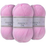 Utopia Crafts DK Double Knitting Yarn 3x 100g (Baby Pink)