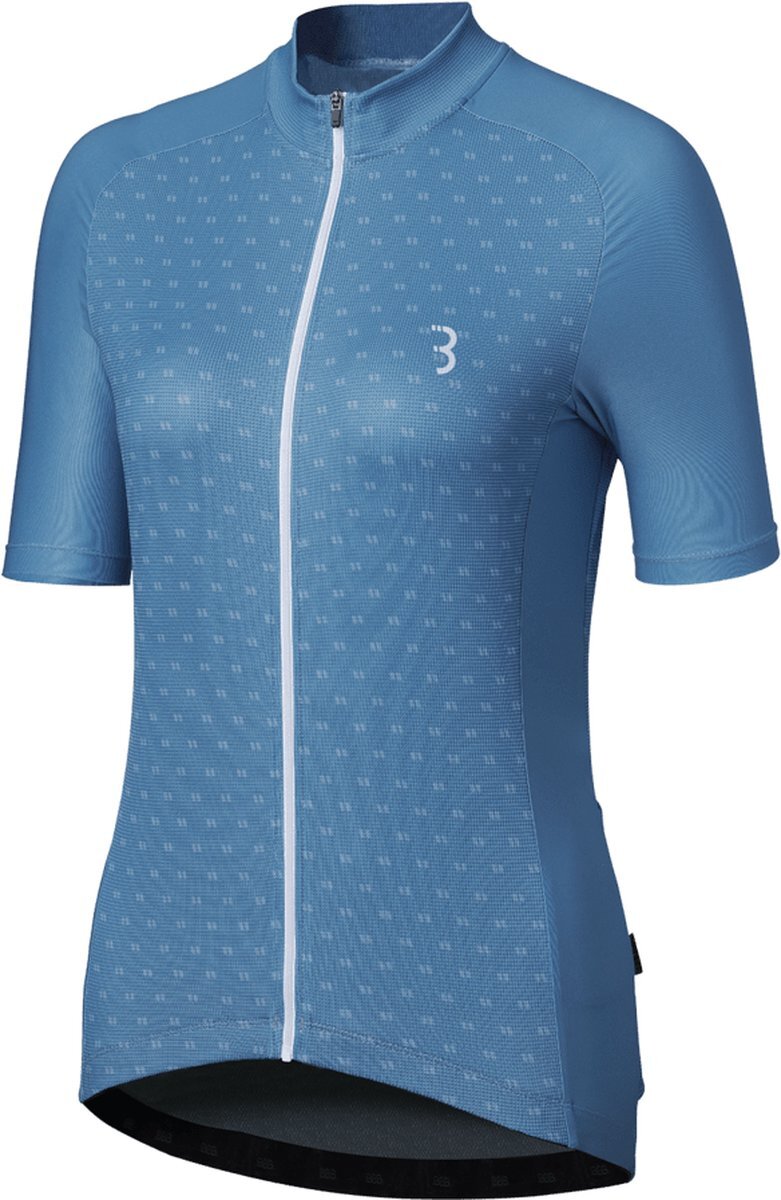 BBB Cycling DonnaFit Fietsshirt Dames - Korte Mouwen - Comfortabel Wielrenshirt - Grijs Blauw - Maat M