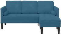 vidaXL Bankstel 2-zits Blauw Polyester