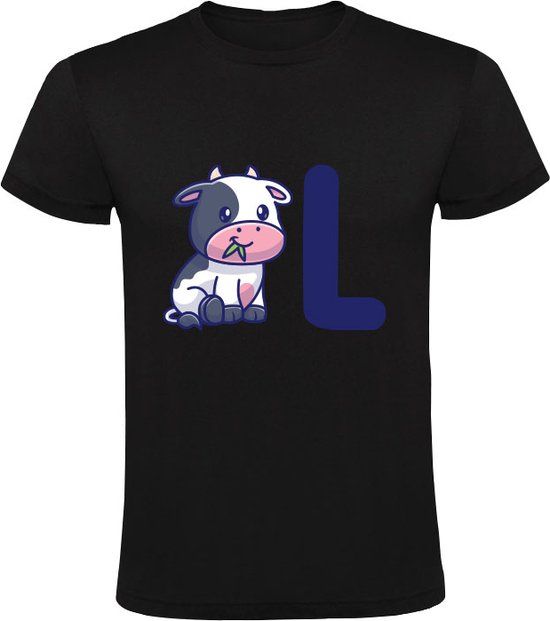 Sol's Koe + L Heren T-shirt - Zwart - 4XL - Grappig - Katoen