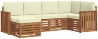 vidaXL - Hoek loungeset - 6 zitplekken - Natuurlijk en crème - Polyester