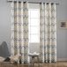 Melodieux Chevron doorvoertule top raamgordijnen voor woonkamer, 132 bij 96 inch, geel (1 paneel)