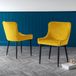 Julian Bowen Set van 2 Luxe Fluwelen Eetkamerstoelen - Mosterd