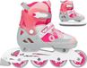 Nijdam Patins à roulettes réglables - Bold Berry - Fuchsia/Zilvergrijs/Wit/Roze - Taille 33-36