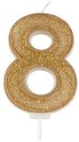 CULPITT Sparkle Gold Numeral Candle 8