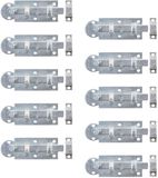Alberts 823344 Fensterriegel, recht met vaste beugel, blauw verzinkt, 80mm, set van 10
