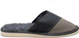 Permani Herren Pantoufles en cuir naturel isolés pantoufles doublés pantoufles Reus Gris Gr.42