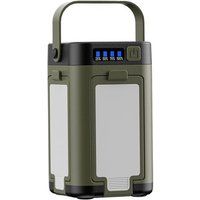 Elvanza Campinglamp, opvouwbare zaklamp, noodlamp met meerdere lichtbronnen, in vieren opvouwbaar, oplaadbaar via zonne-energie, snelladen via Type-C + slim digitaal display