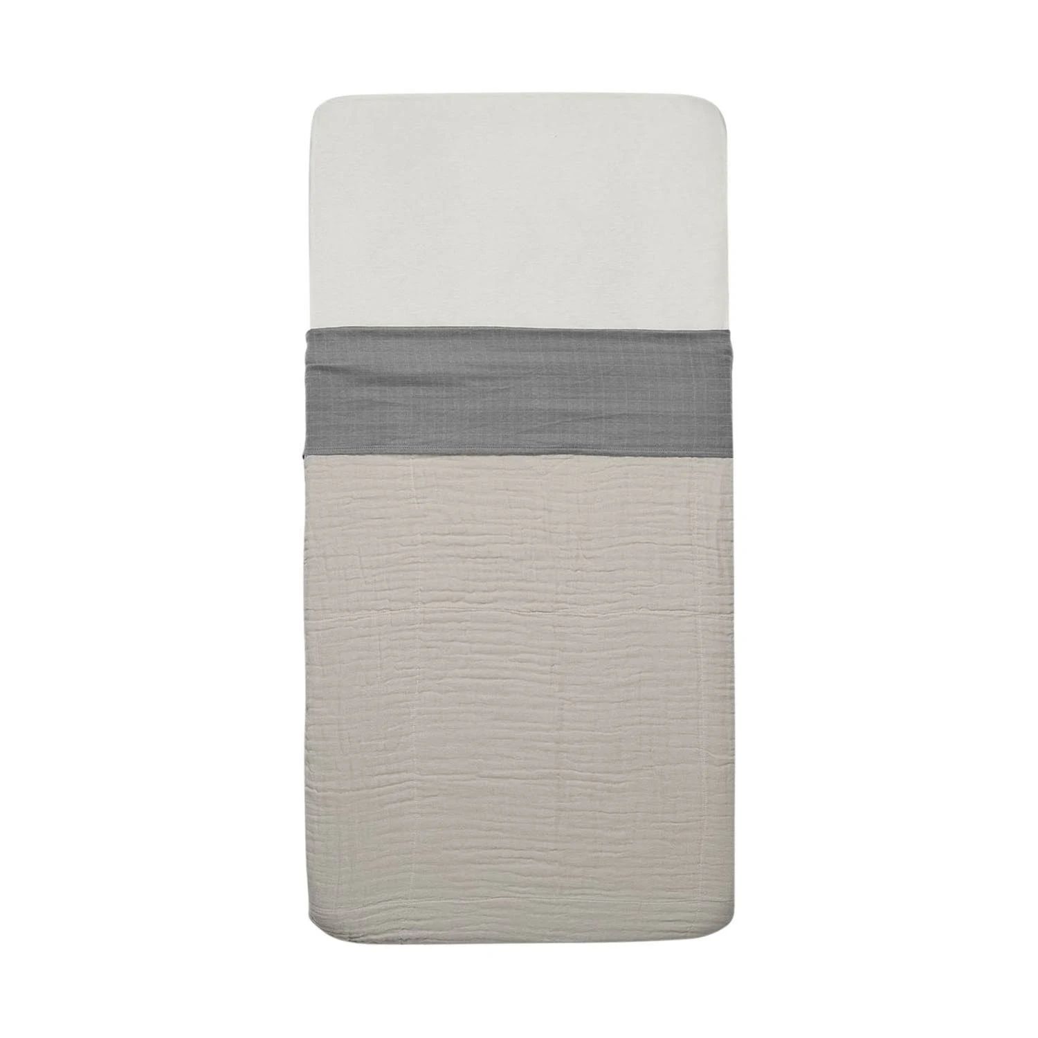 Jollein Baby Crib Sheet 120x150cm Wrinkled Cotton - Storm Grey