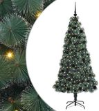 vidaXL Kunstmatige Voorverlichte Kerstboom met Ballenset Groen 180 cm