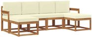 vidaXL Bank loungeset 2 places Bois Naturel et crème