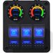 ProRide Schakelpaneel 12V voor Auto/Boot - USB Stopcontact 4 Poorten met Schakelaar/Voltmeter - QC3.0 - 3 schakelaars