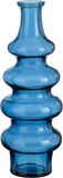Mica Decorations Vaas Sira - glas transparant - blauw - D14,5 x H40 cm