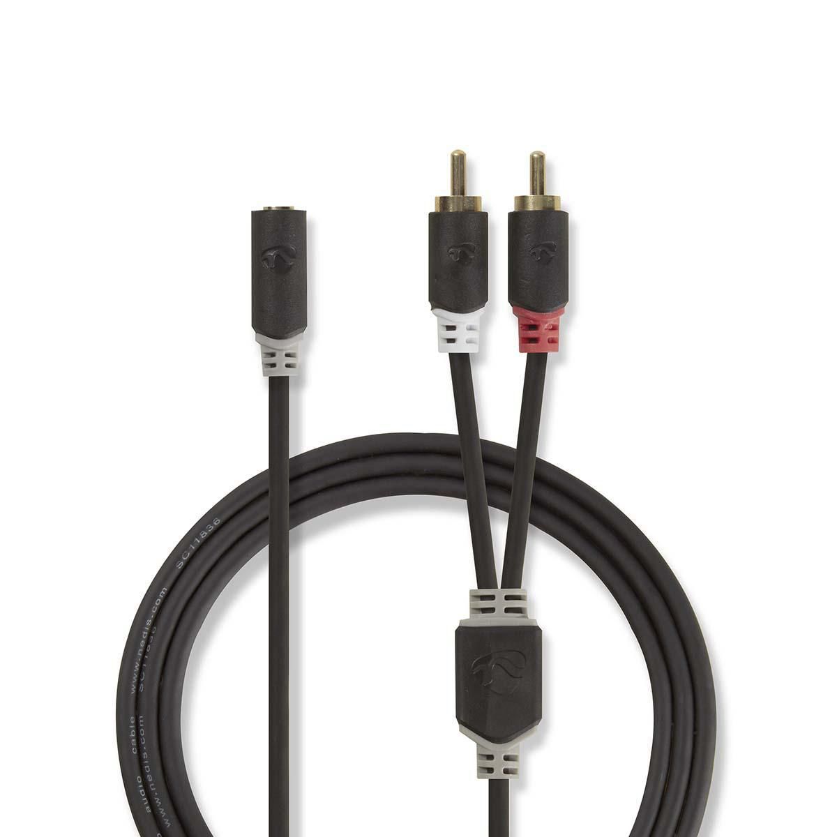 Nedis CABW22255AT02 - Audio kabel - Antraciet