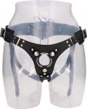Shots Ouch! Pain Leather Strap-on Harness - Black