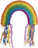 Merkloos / Sans marque Regenboog pinata - verjaardag - 56 x 35 cm - vullen met cadeau's - papier - mexicaans vermaak