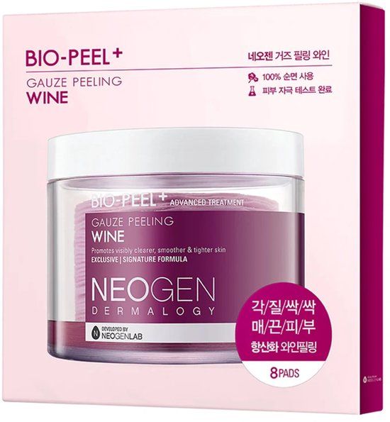 NEOGEN Dermalogy Bio-Peel Peelinggaasjes Wijn / Peelingpads met wijnextract 8 st.