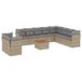 vidaXL 11-delige Tuinset met Kussens Poly Rattan Beige
