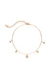 NAEMI 14 karaat rosé gouden enkelbandje met zirkonia 28 cm