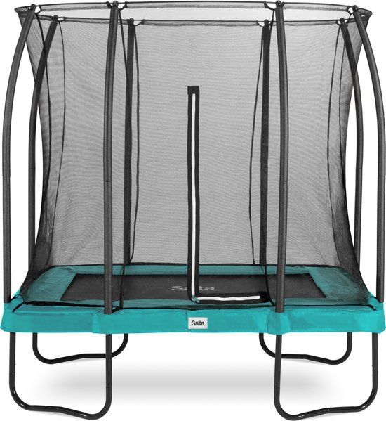 Salta Comfort Edition Trampoline - 214x153cm - Rectangular - Green - with Safety Net