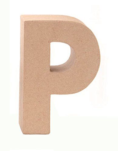 Glorex - Letter P - Bruin karton - 17,5 x 5,5 cm - Om te decoreren