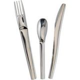 Maxiburo Set de couverts en inox avec serviette 3 plis - Lot de 50