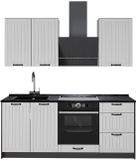 Vicco Eenpersoonskeuken Fame-Line, Wit Landhuis/Antraciet, 190 cm zonder werkblad