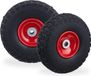 Relaxdays 2x roue de chariot 4.1/3.5-4'' - jusqu'à 150 kg - 260x85mm - caoutchouc plein - noir-rouge