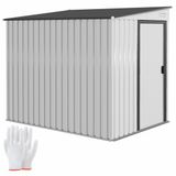 Outsunny Tuinopslagschuur Staal 154L x 206,5B x 181H cm Wit