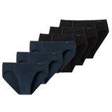 SCHIESSER Slip Set van 6 Zwart/Blauw