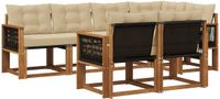vidaXL - Acacia Hout - Hoek Loungeset - 7 Zits - Natuurlijk en Beige