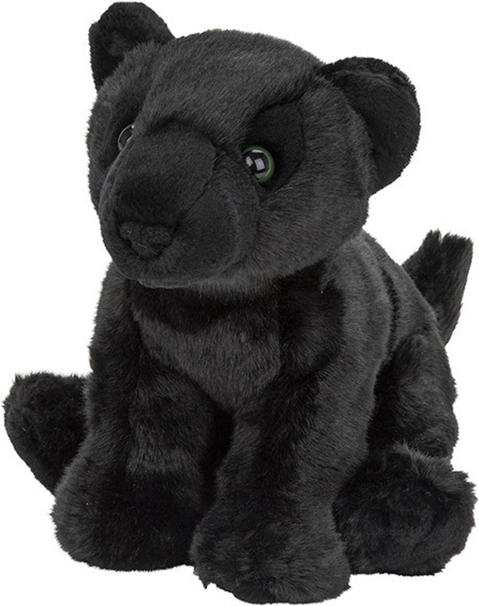 Nature Planet Pluche Zwarte panter knuffel 22 cm - Dieren speelgoed cadeau