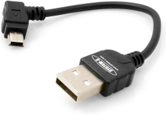 System-S USB 2.0 A naar Mini-USB A kabel, 0.1 m, Zwart