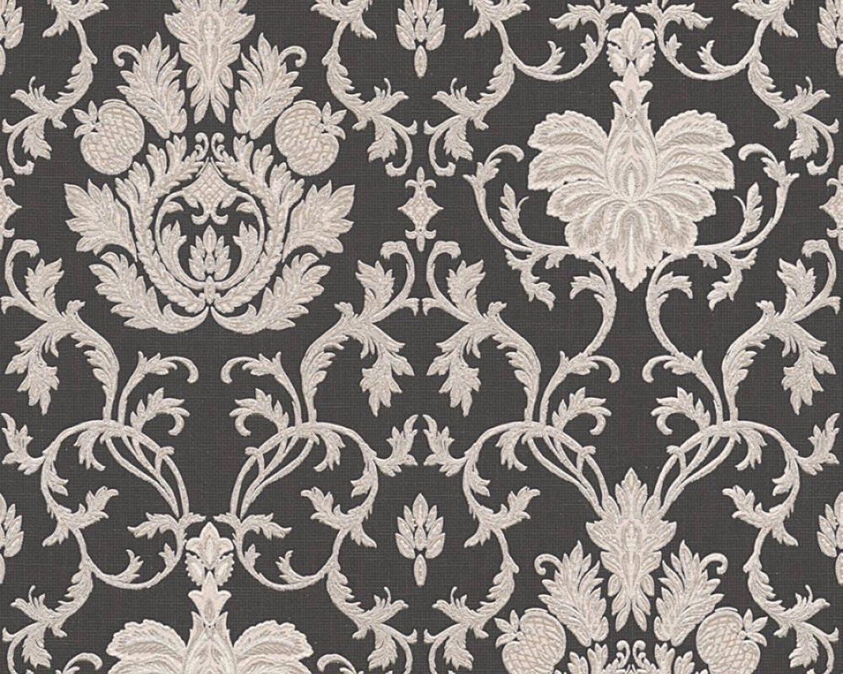 A.S. Création KLASSIEKE ORNAMENTEN BEHANG - Beige Goud Zilver Zwart Metallic - AS Creation Belle Epoque - Vinyl