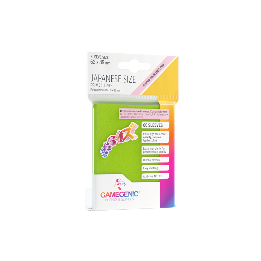 Japanese Sized Sleeves 62x89mm Lime Green (60 pieces)