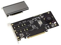 KALEA-INFORMATIQUE PCIe 3.1 x16-controllerkaart voor 2 M.2 NVMe M Key SSD's