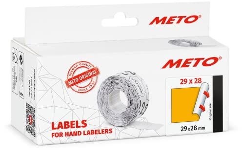 METO etiketten 29x28mm fluor-oranje (5 rollen)